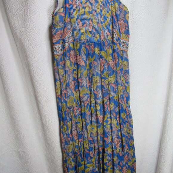 Anthropology Verb by Pallavi Singhee Vineyard Tiered Floral Maxi Dress Size 12 - Picture 4 of 6